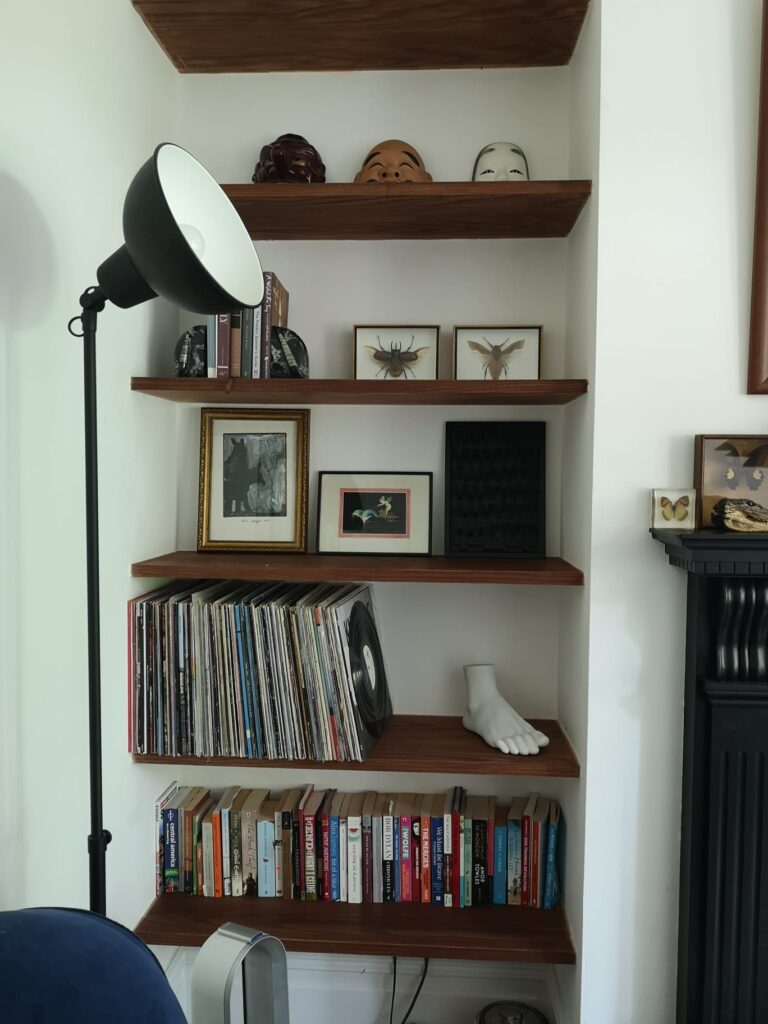 STAINED ASH FITTED FLOATING SHELVES